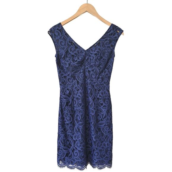 Lilly Pulitzer Rosaline Dress in Bright Navy About Face Lace Size 0 - Picture 9 of 9